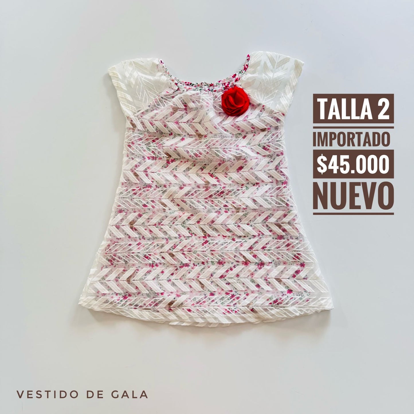 2T Vestido Importado Nuevo