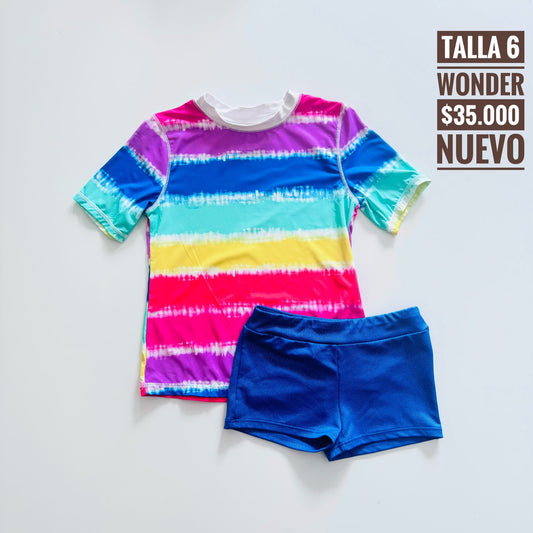 6T Vestido de Baño Wonder Nation Nuevo
