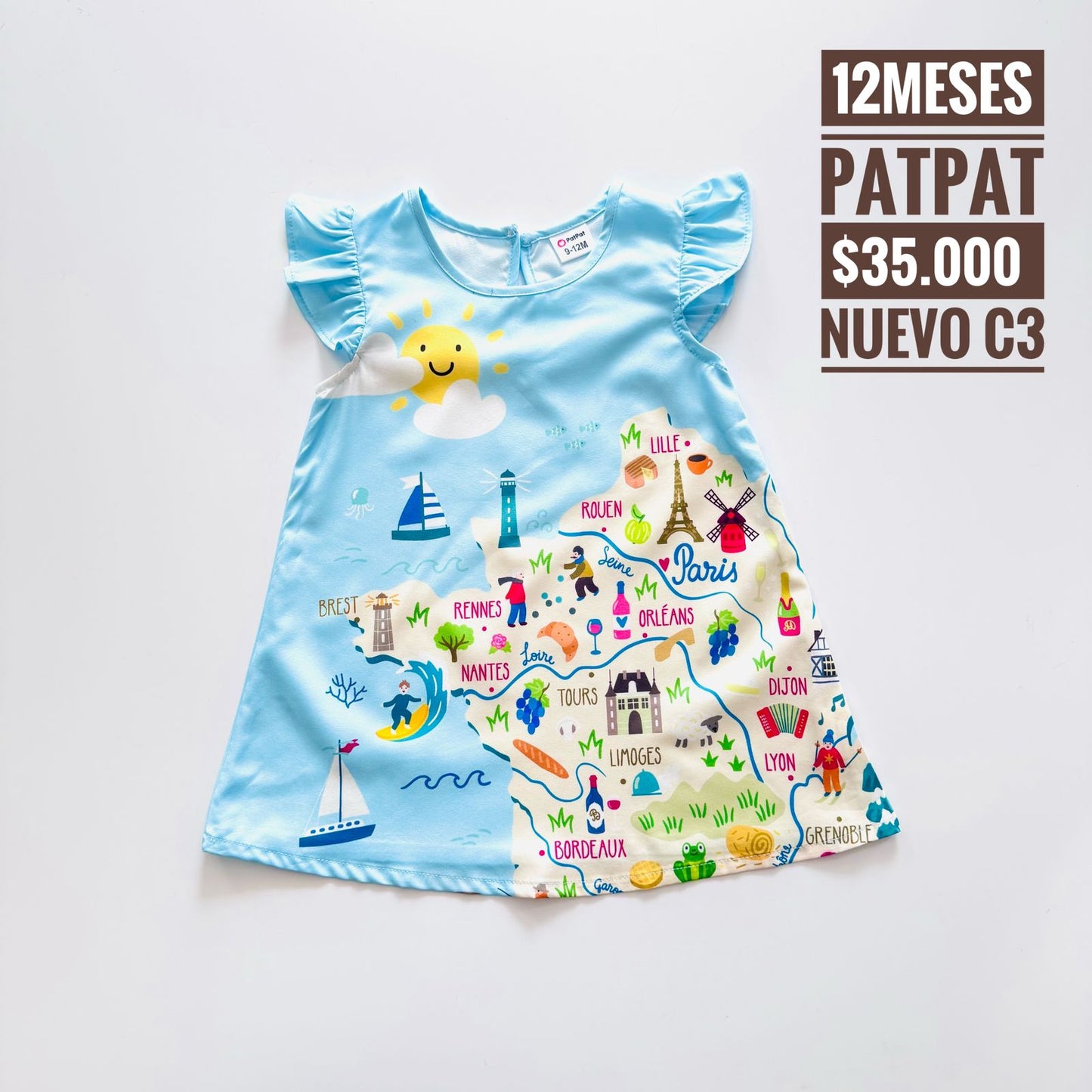 12 m Vestido Pat Pat Nuevo